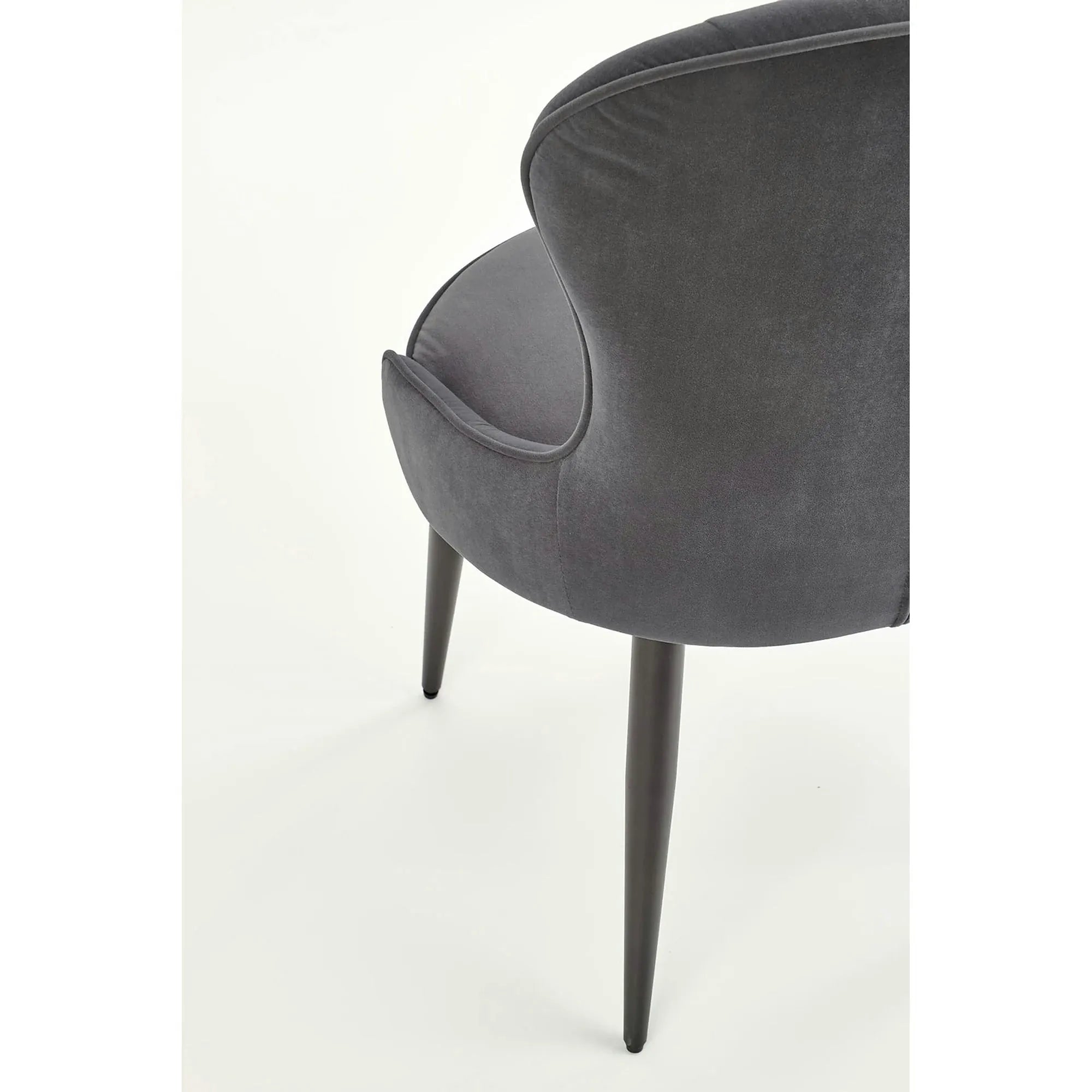 Scaun gri inchis K366, stofa catifelata/metal, 52x58x92 cm