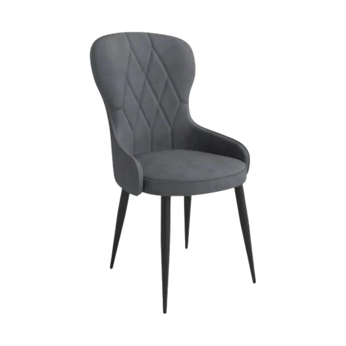 Scaun gri inchis K366, stofa catifelata/metal, 52x58x92 cm