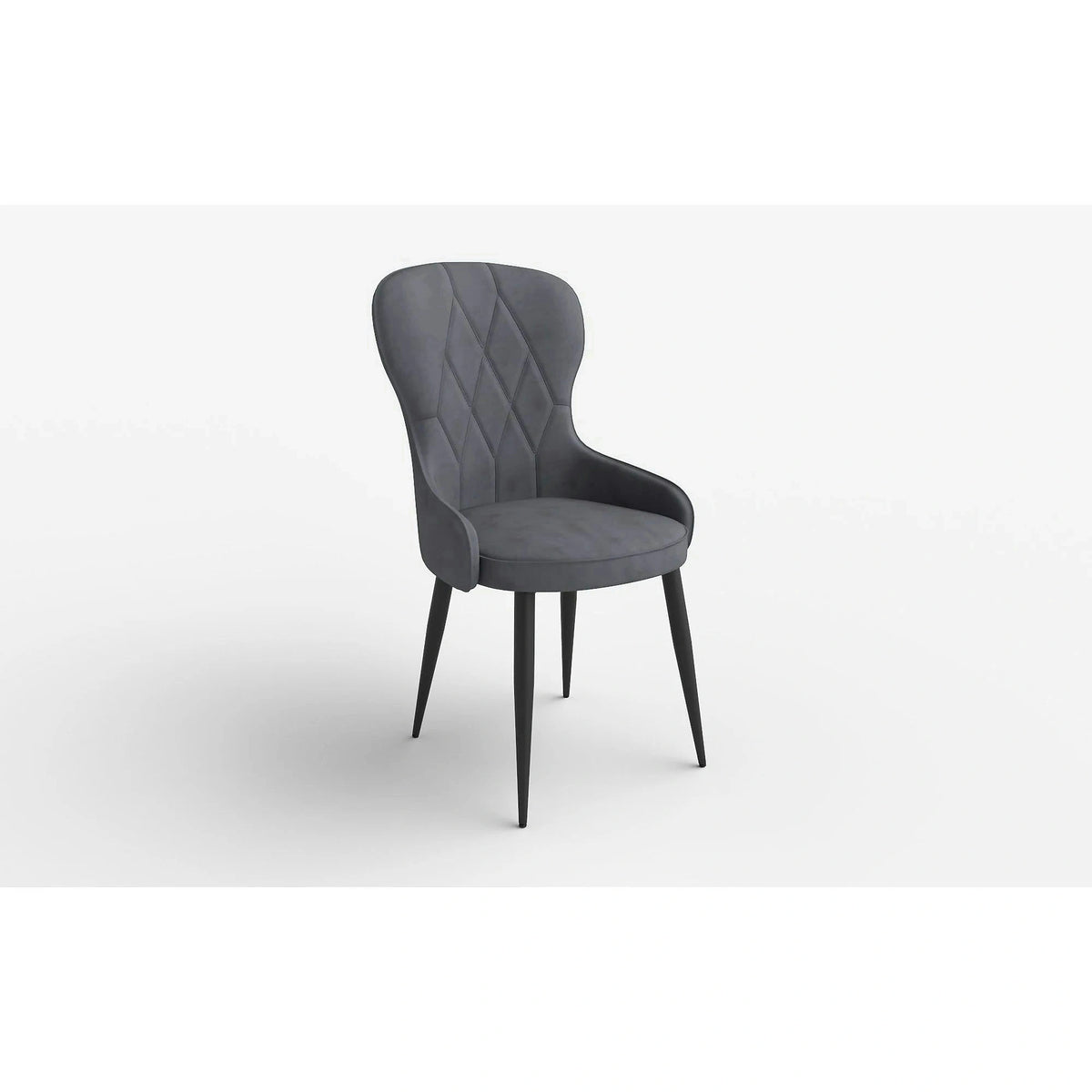 Scaun gri inchis K366, stofa catifelata/metal, 52x58x92 cm