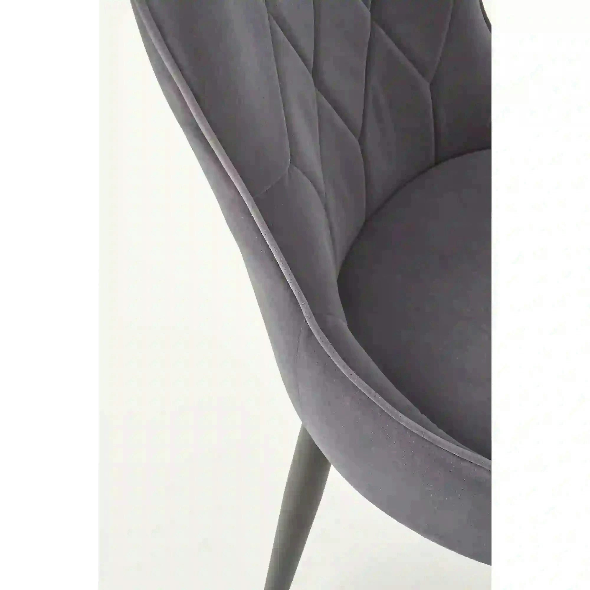 Scaun gri inchis K366, stofa catifelata/metal, 52x58x92 cm
