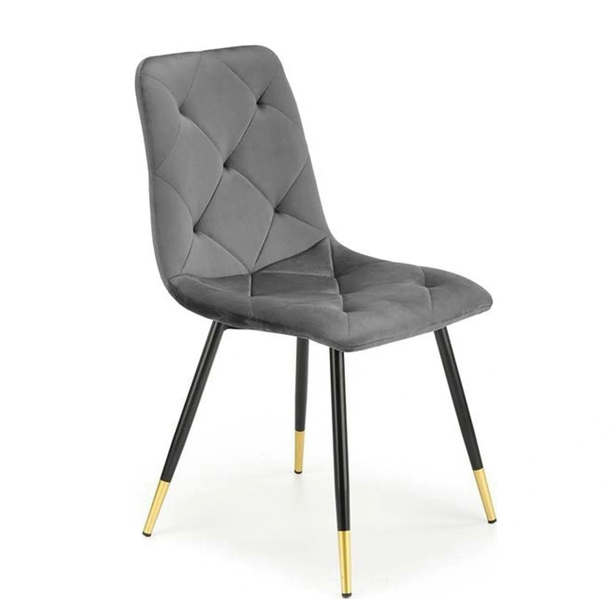 Scaun gri inchis K438, stofa catifelata/metal, 45x50x86 cm