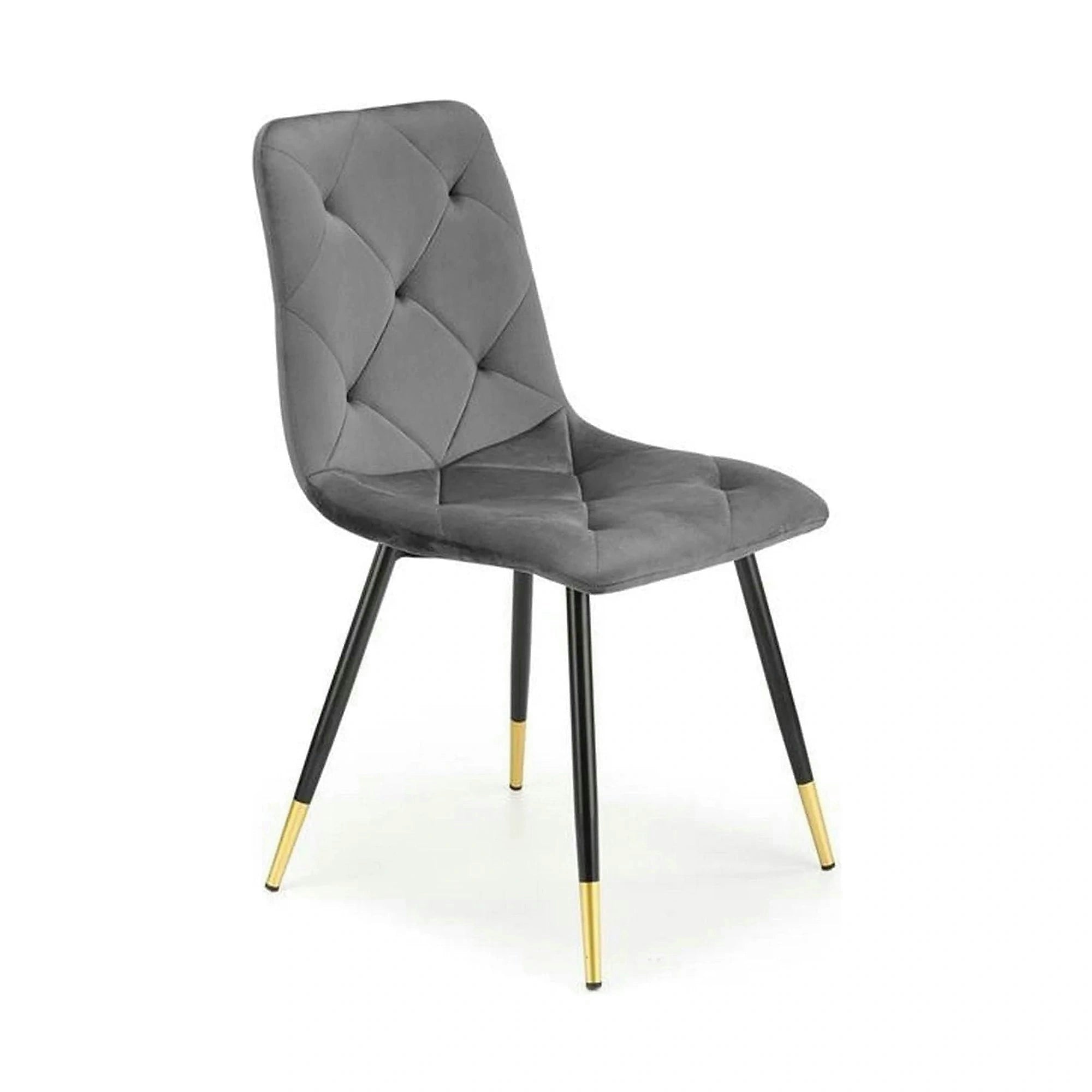Scaun gri inchis K438, stofa catifelata/metal, 45x50x86 cm