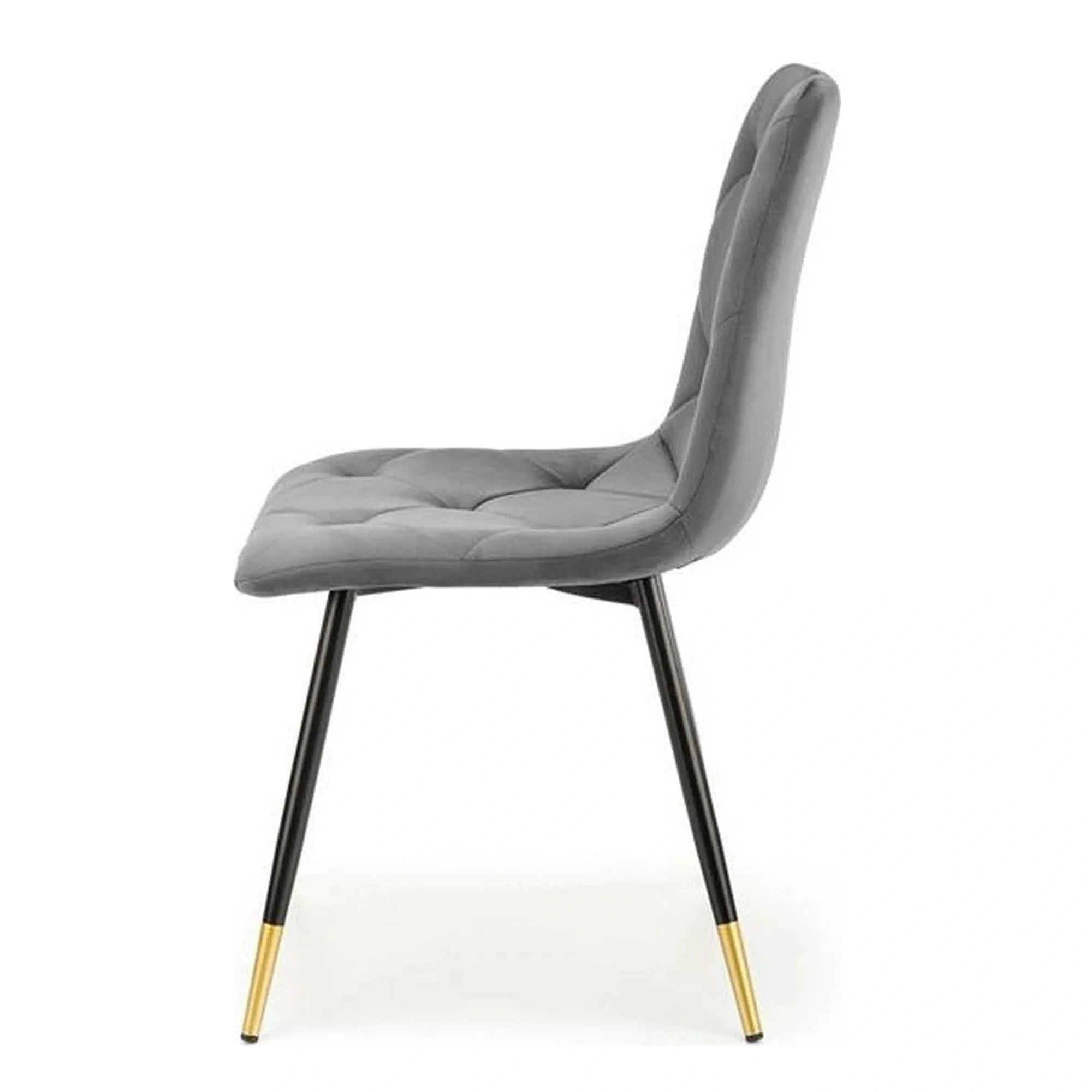 Scaun gri inchis K438, stofa catifelata/metal, 45x50x86 cm