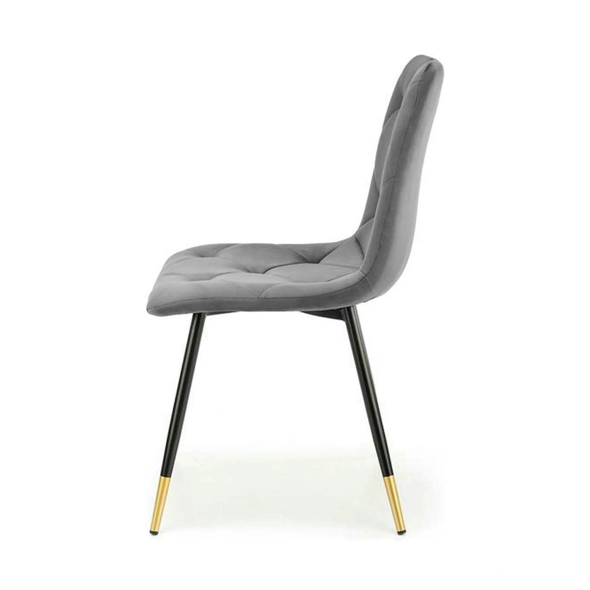 Scaun gri inchis K438, stofa catifelata/metal, 45x50x86 cm