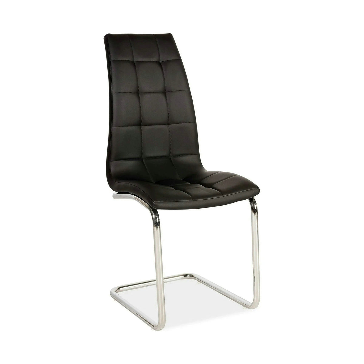 Scaun H103, negru/crom, piele ecologica/metal, 42X43X102 cm