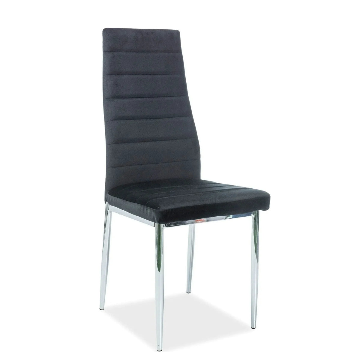 Scaun H261, stofa catifelata/piele ecologica, negru - Bluvel 19, 40x38x96 cm