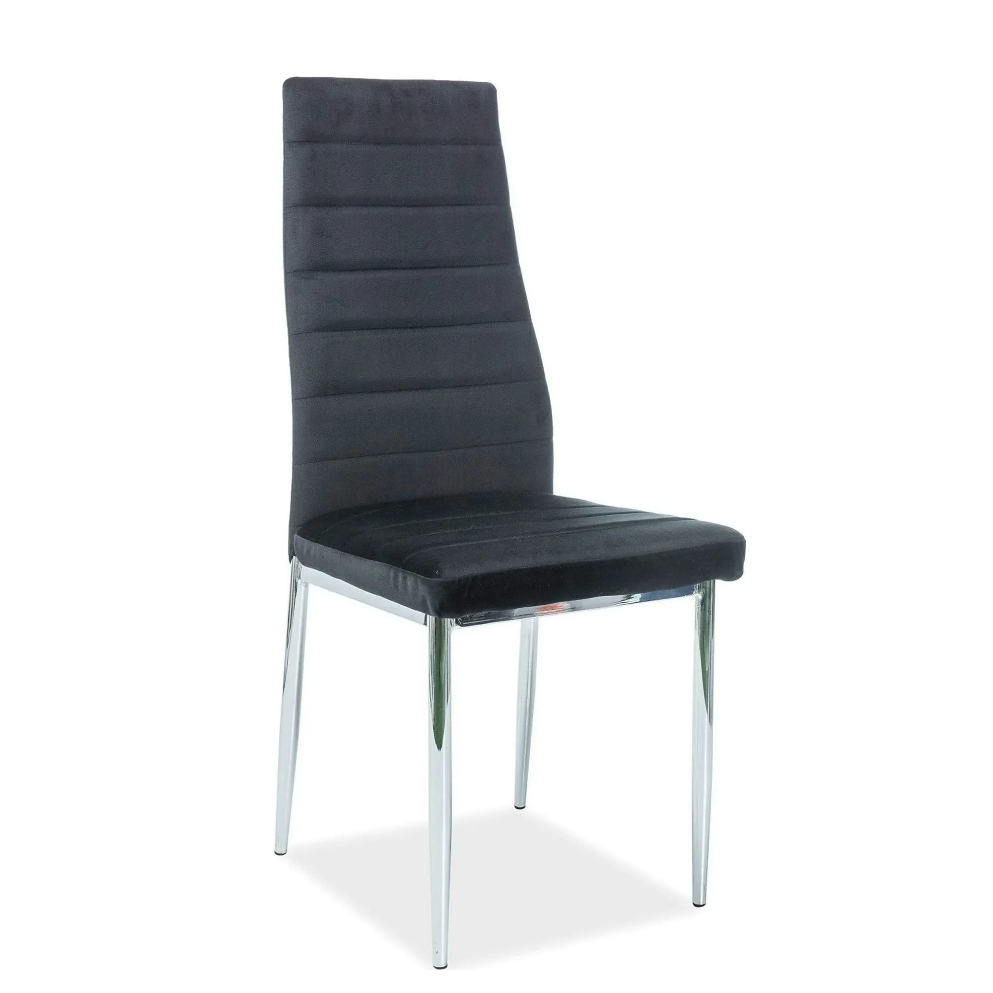 Scaun H261, stofa catifelata/piele ecologica, negru - Bluvel 19, 40x38x96 cm