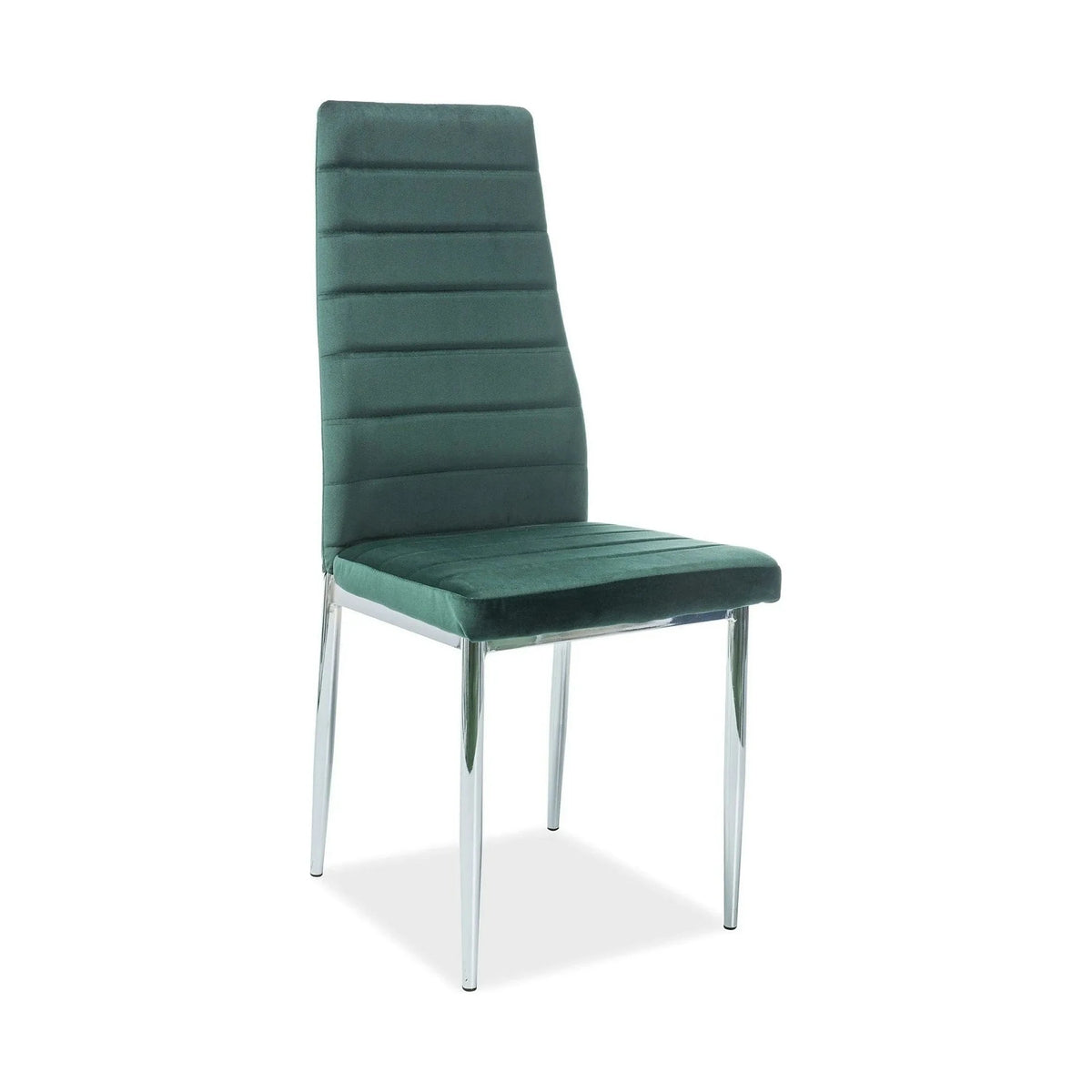 Scaun H261, verde/crom, stofa catifelata/metal, 40x38x96 cm