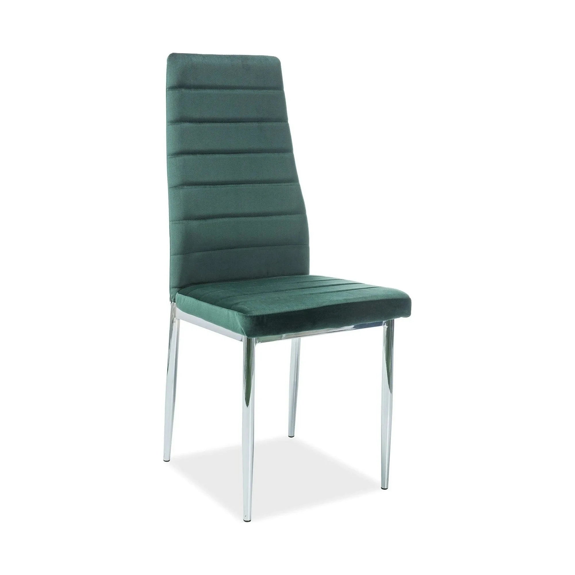 Scaun H261, verde/crom, stofa catifelata/metal, 40x38x96 cm