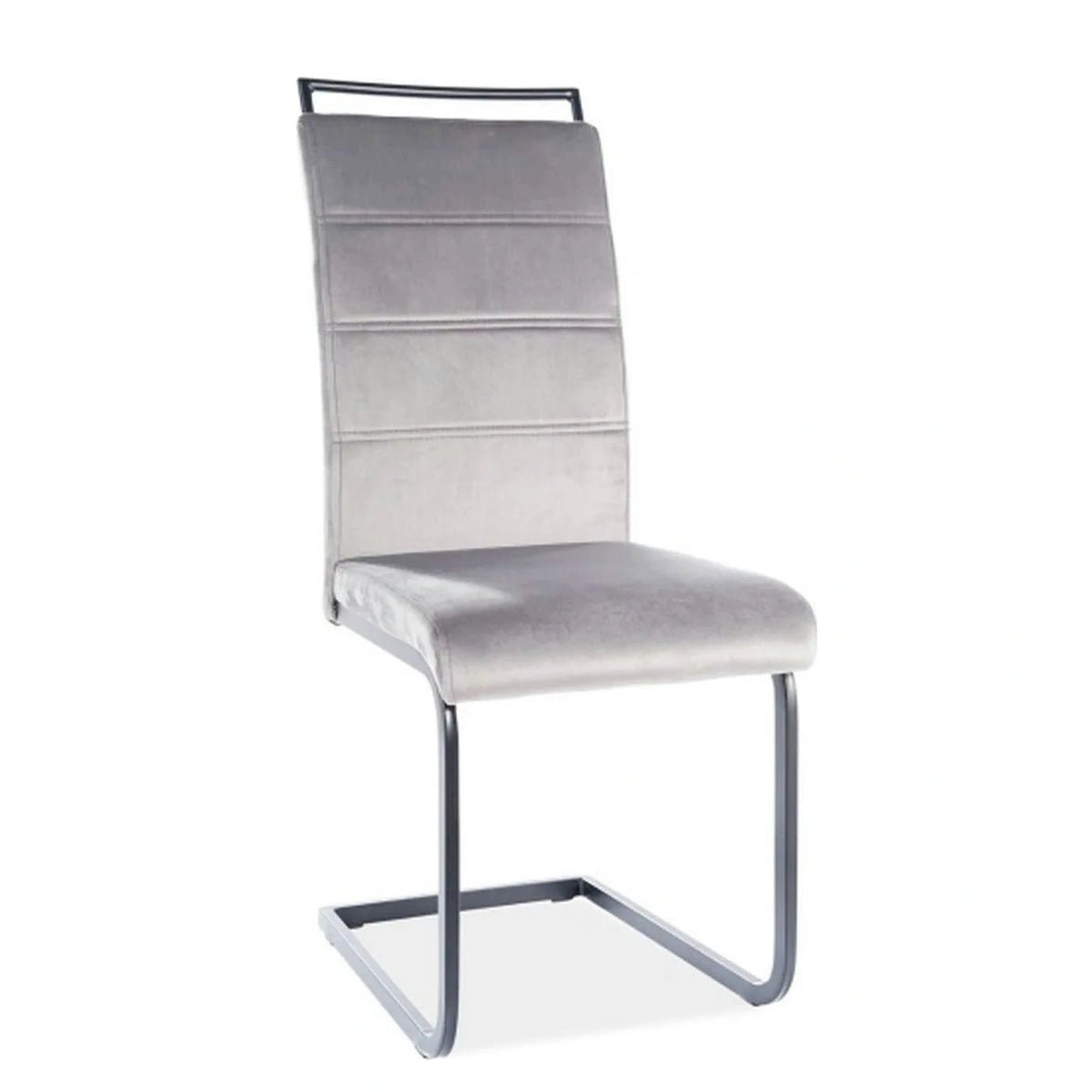 Scaun H441, gri/negru, stofa catifelata/metal, 41x42x102 cm