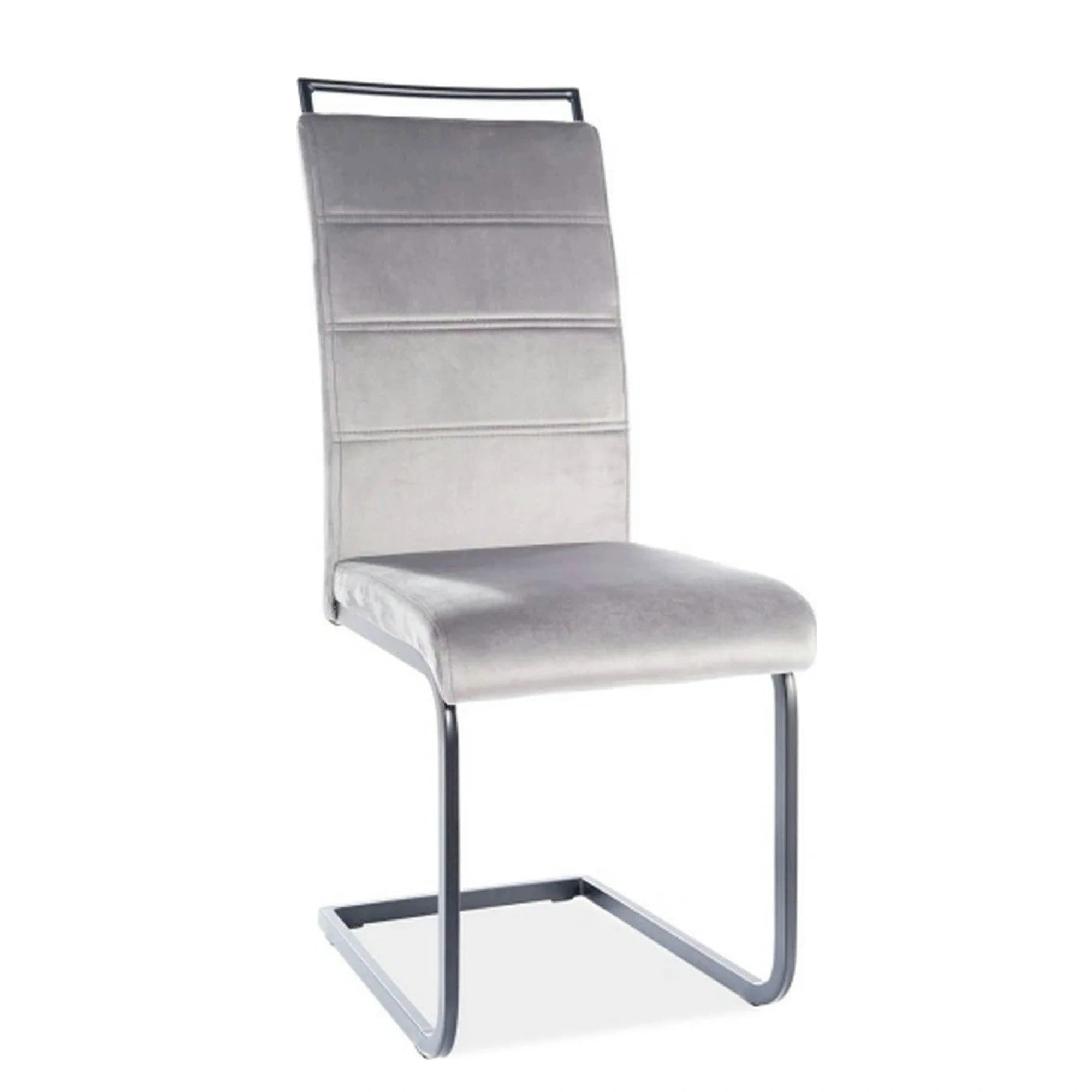 Scaun H441, gri/negru, stofa catifelata/metal, 41x42x102 cm