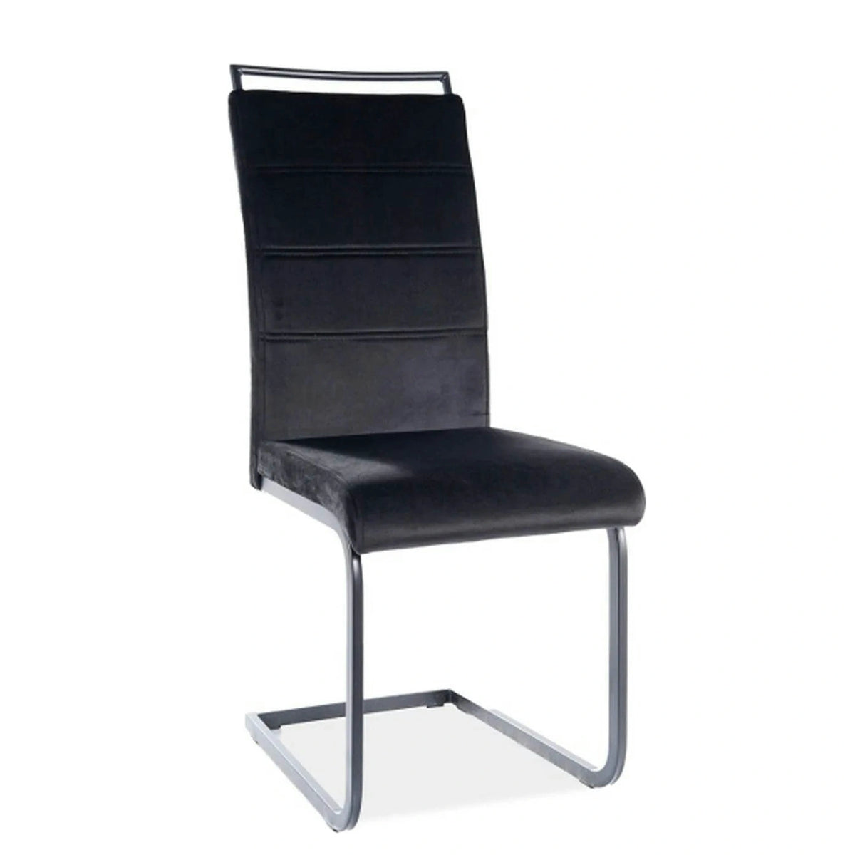 Scaun H441, negru, stofa catifelata/metal, 41x42x102 cm