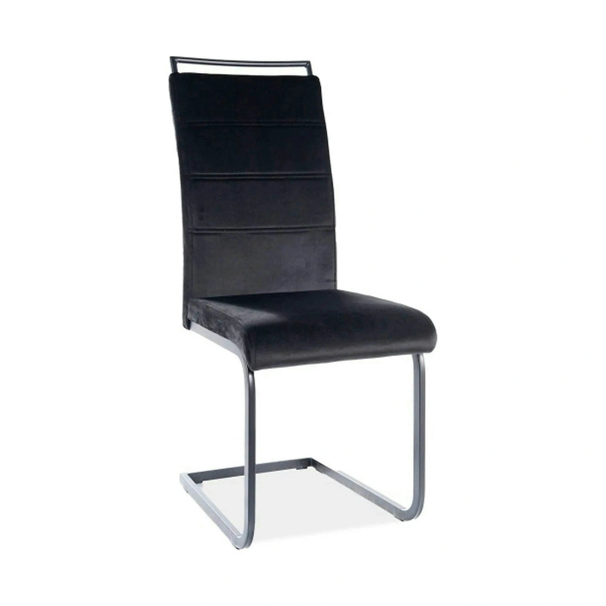 Scaun H441, negru, stofa catifelata/metal, 41x42x102 cm