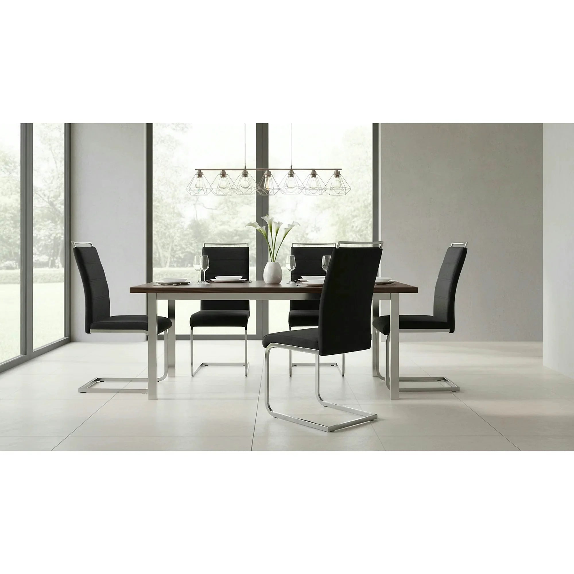 Scaun H441, negru, stofa catifelata/metal, 41x42x102 cm