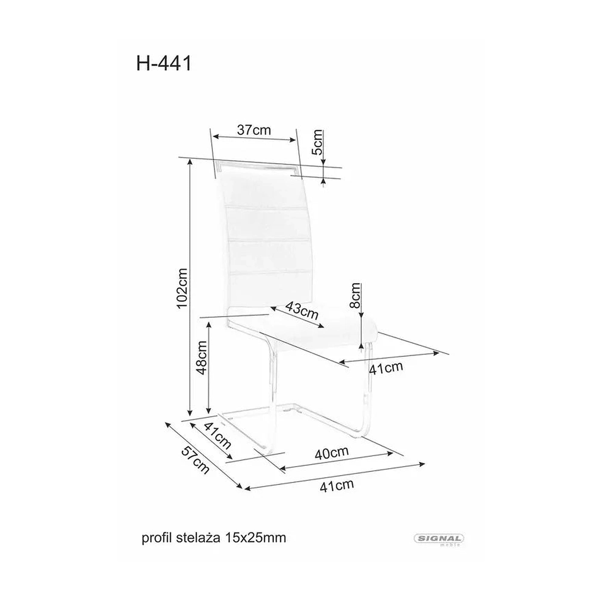 Scaun H441, negru, stofa catifelata/metal, 41x42x102 cm