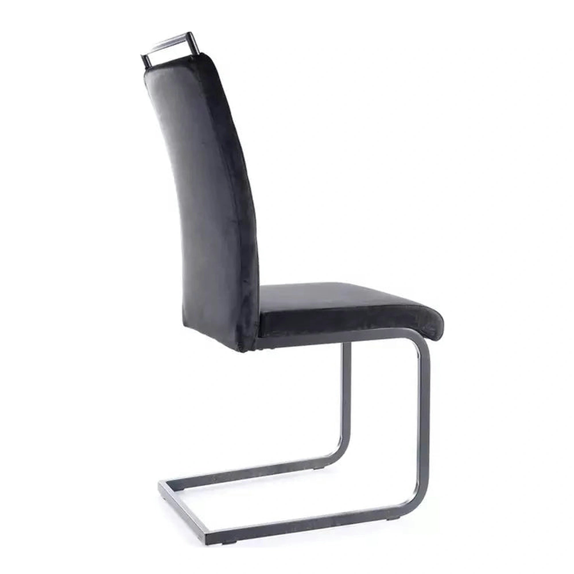 Scaun H441, negru, stofa catifelata/metal, 41x42x102 cm