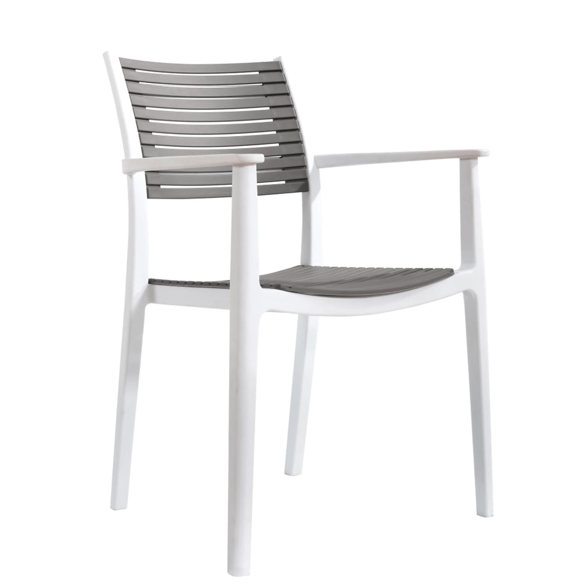Scaun HERTA, gri/alb, plastic, 57x57x86 cm