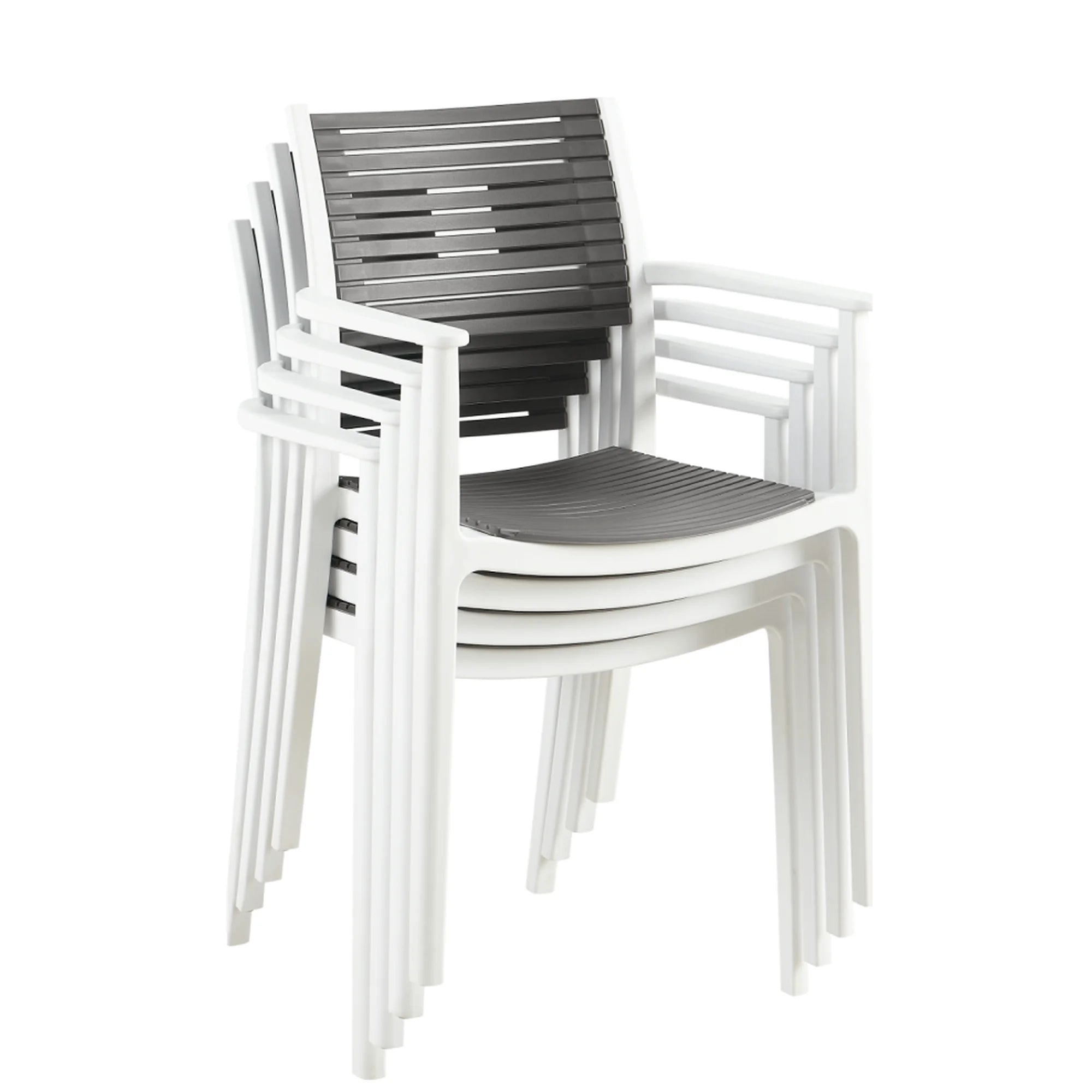 Scaun HERTA, gri/alb, plastic, 57x57x86 cm
