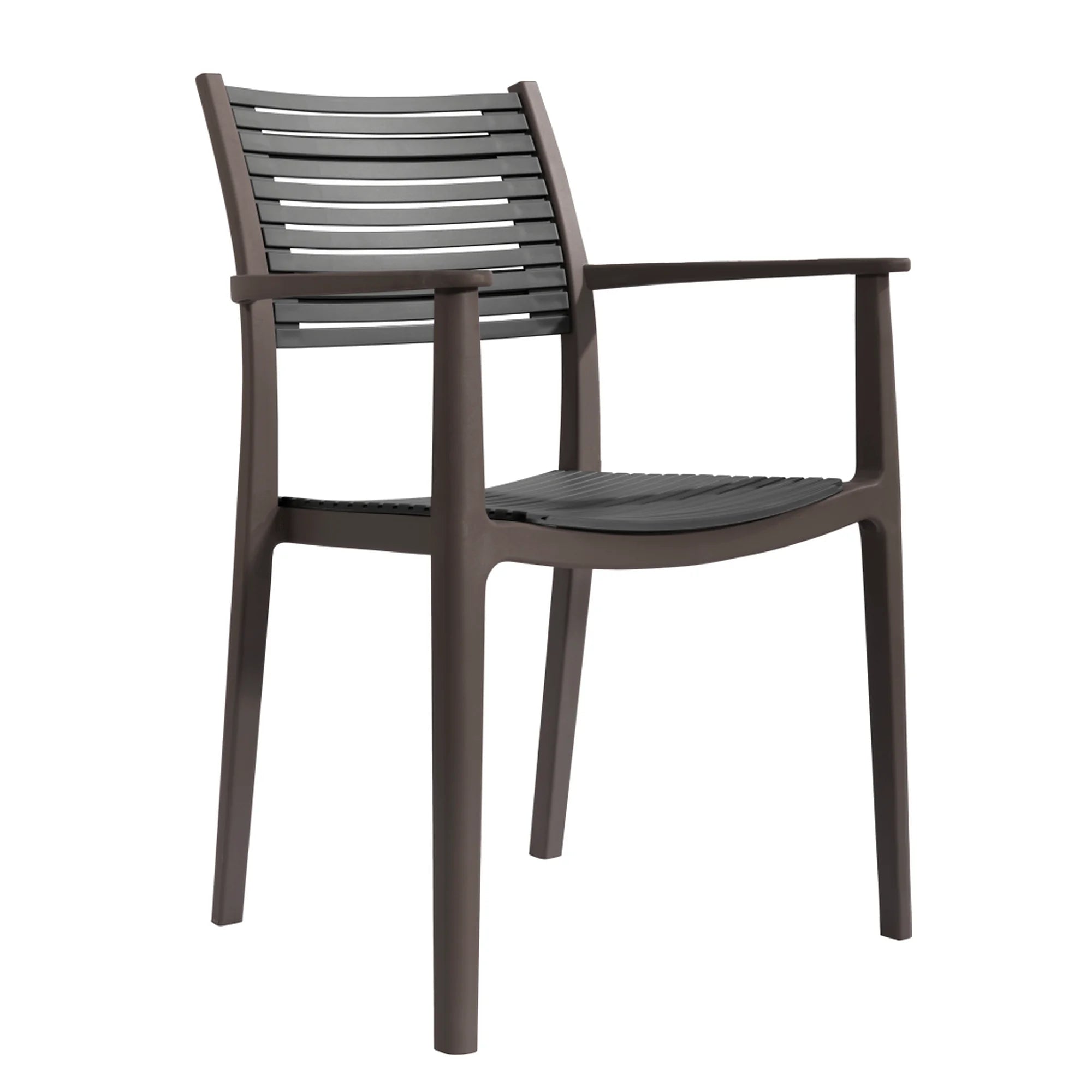 Scaun HERTA, gri/maro, plastic, 57x57x86 cm