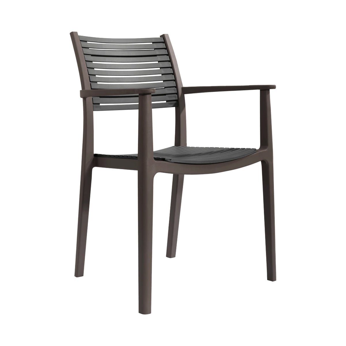 Scaun HERTA, gri/maro, plastic, 57x57x86 cm