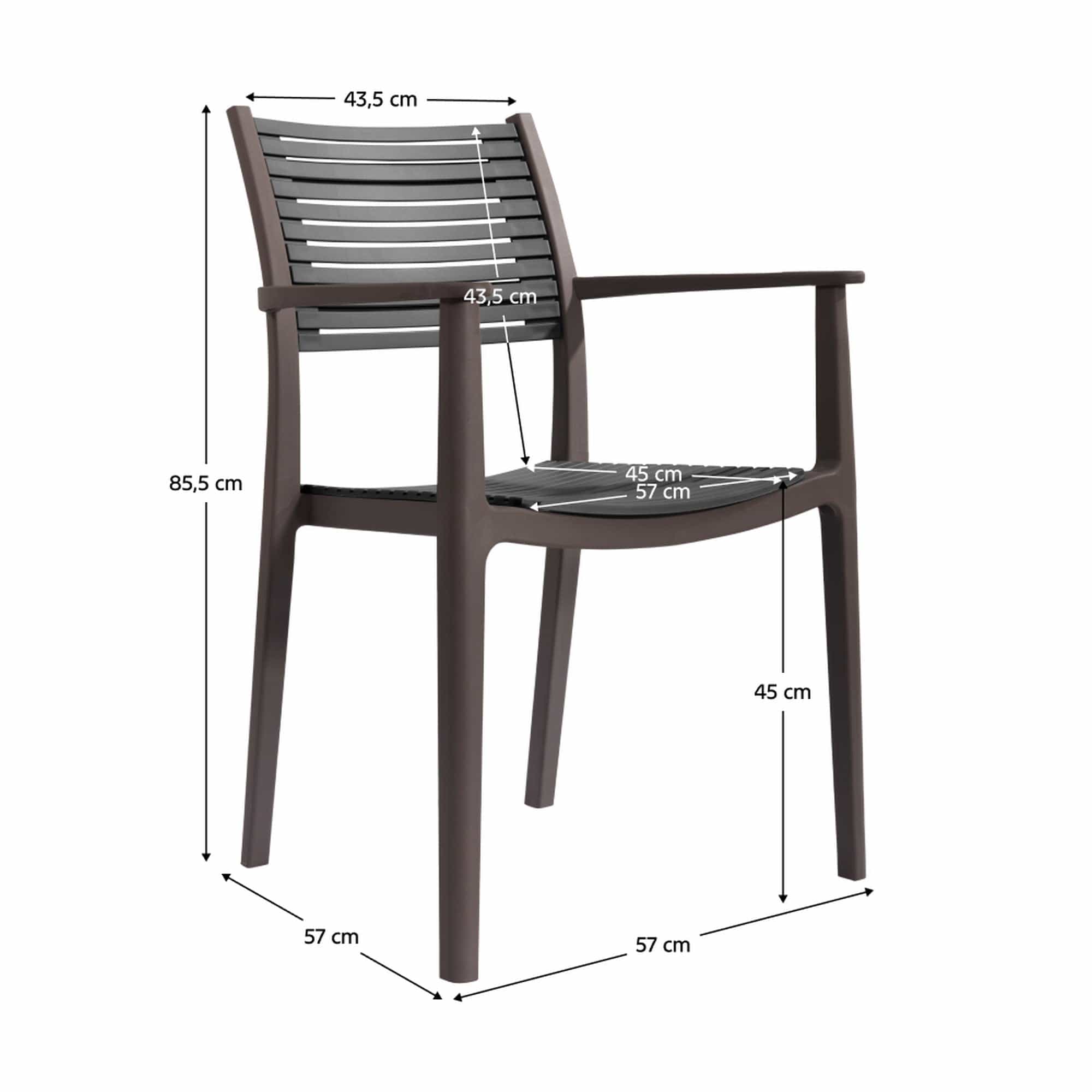 Scaun HERTA, gri/maro, plastic, 57x57x86 cm