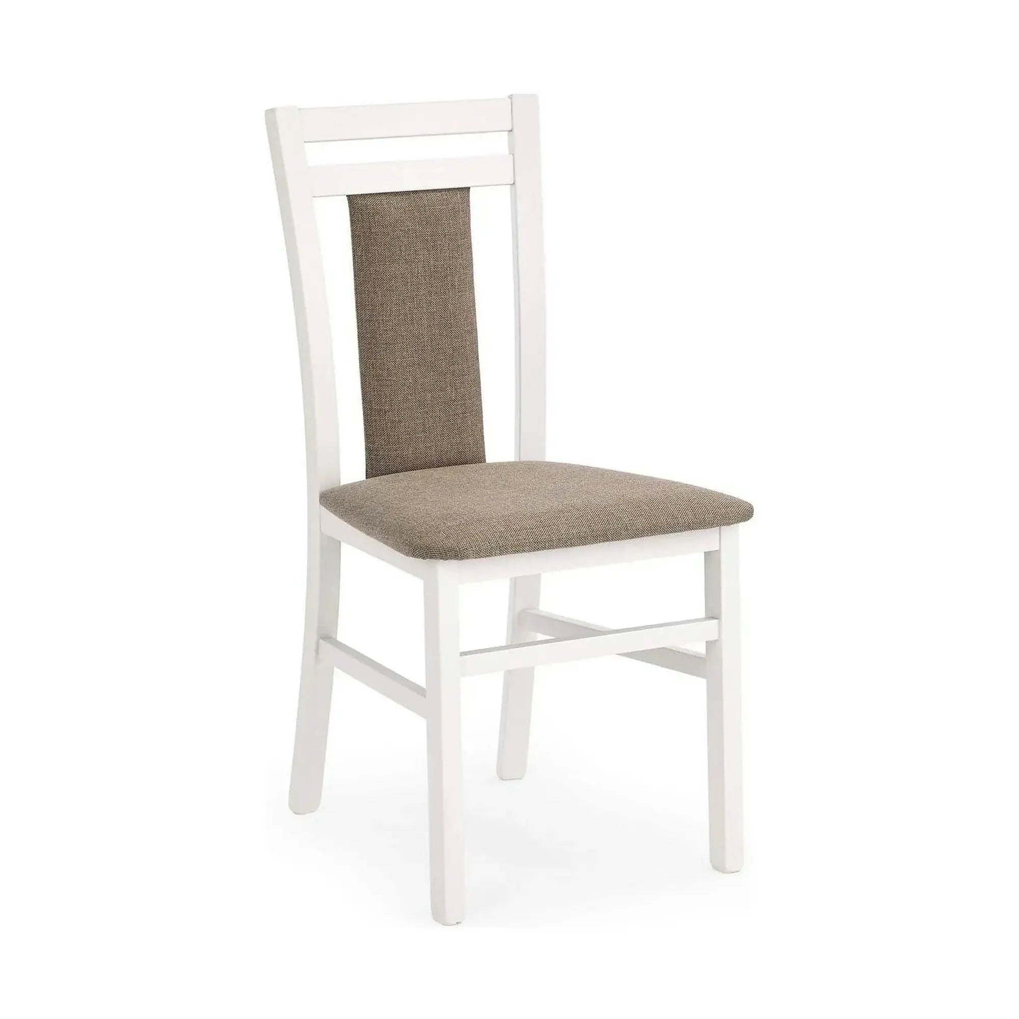 Scaun HUBERT 8, bej/alb, stofa clasica/lemn de fag, 45x51x90 cm