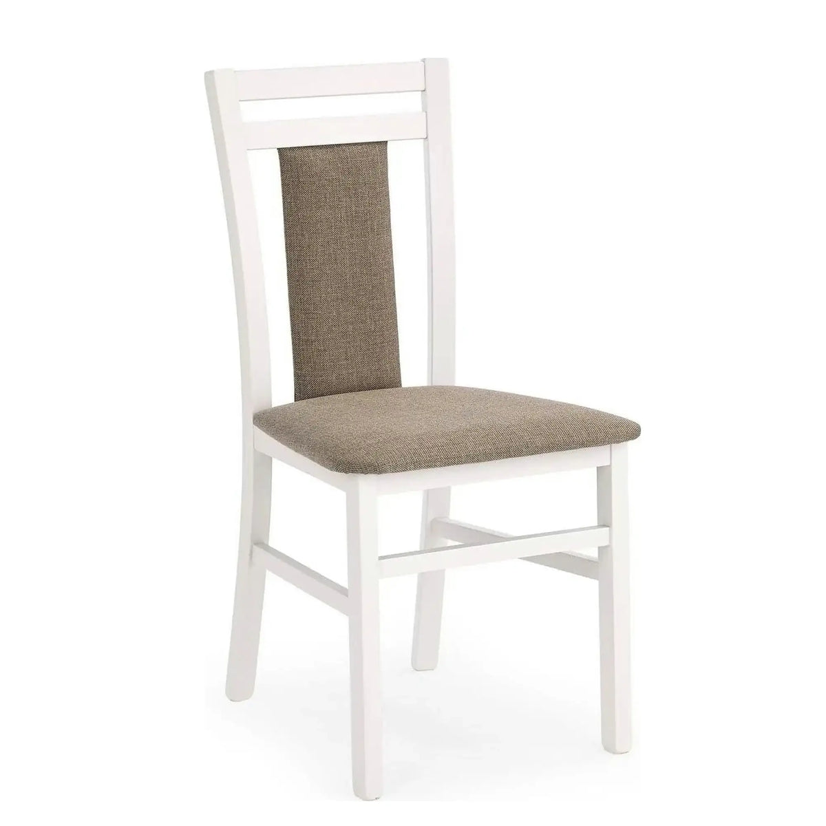 Scaun HUBERT 8, bej/alb, stofa clasica/lemn de fag, 45x51x90 cm