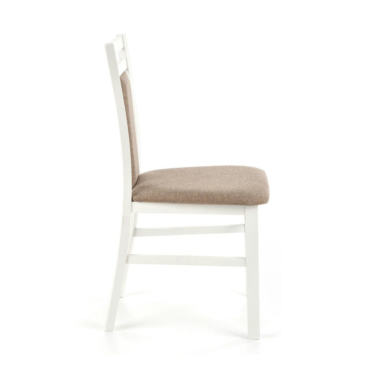 Scaun HUBERT 8, bej/alb, stofa clasica/lemn de fag, 45x51x90 cm