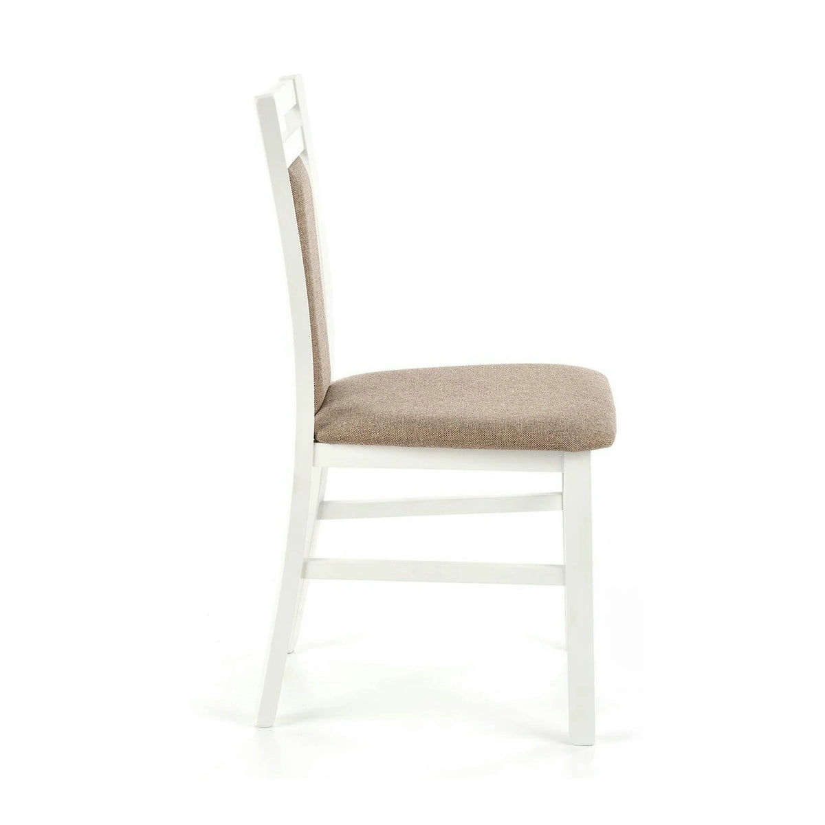 Scaun HUBERT 8, bej/alb, stofa clasica/lemn de fag, 45x51x90 cm