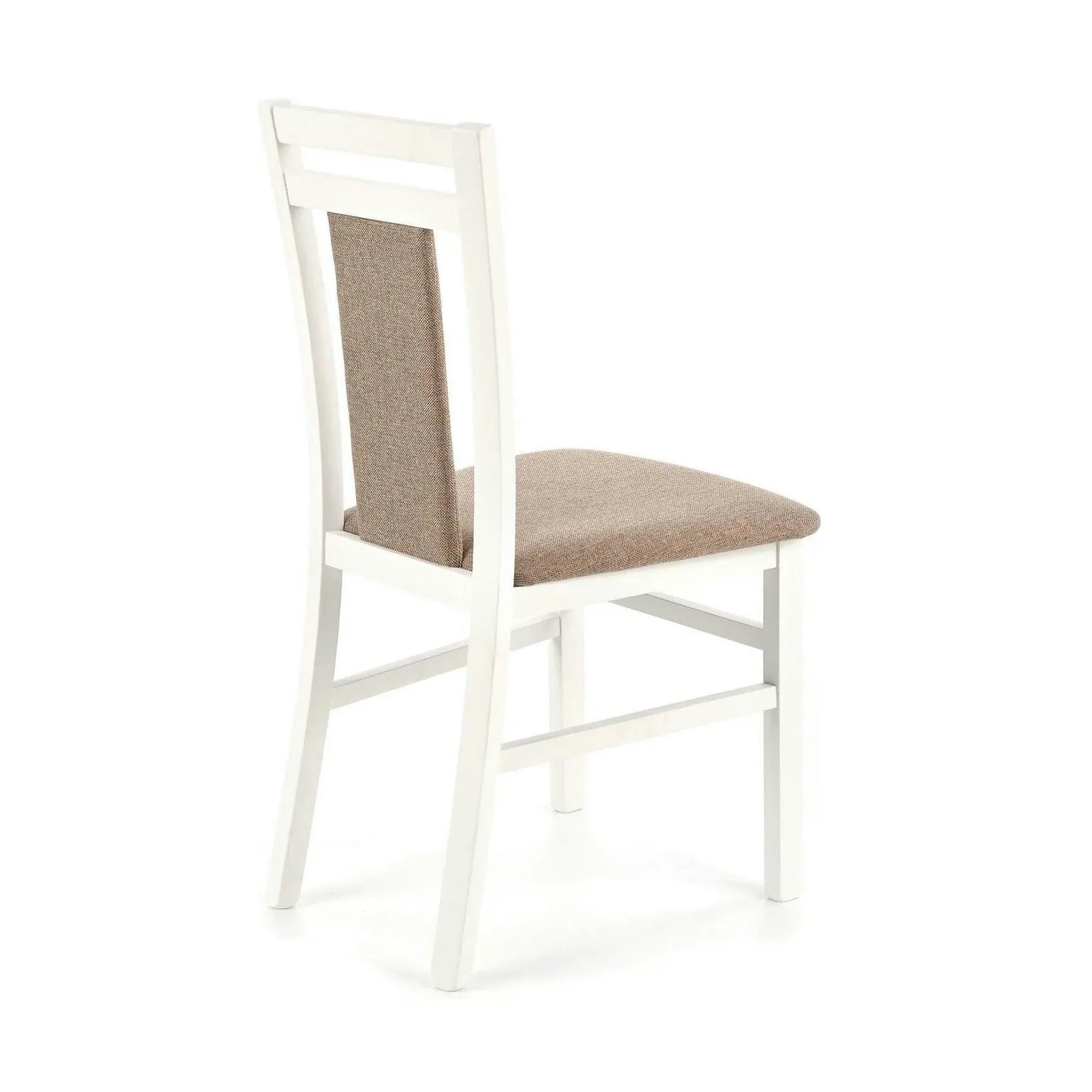 Scaun HUBERT 8, bej/alb, stofa clasica/lemn de fag, 45x51x90 cm