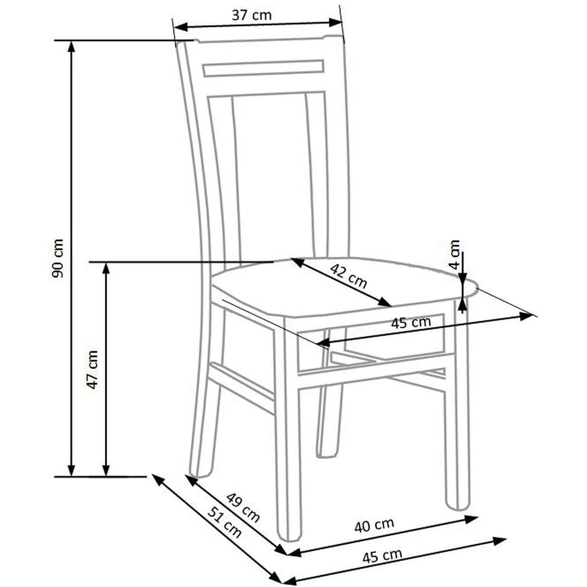 Scaun HUBERT 8, bej/alb, stofa clasica/lemn de fag, 45x51x90 cm