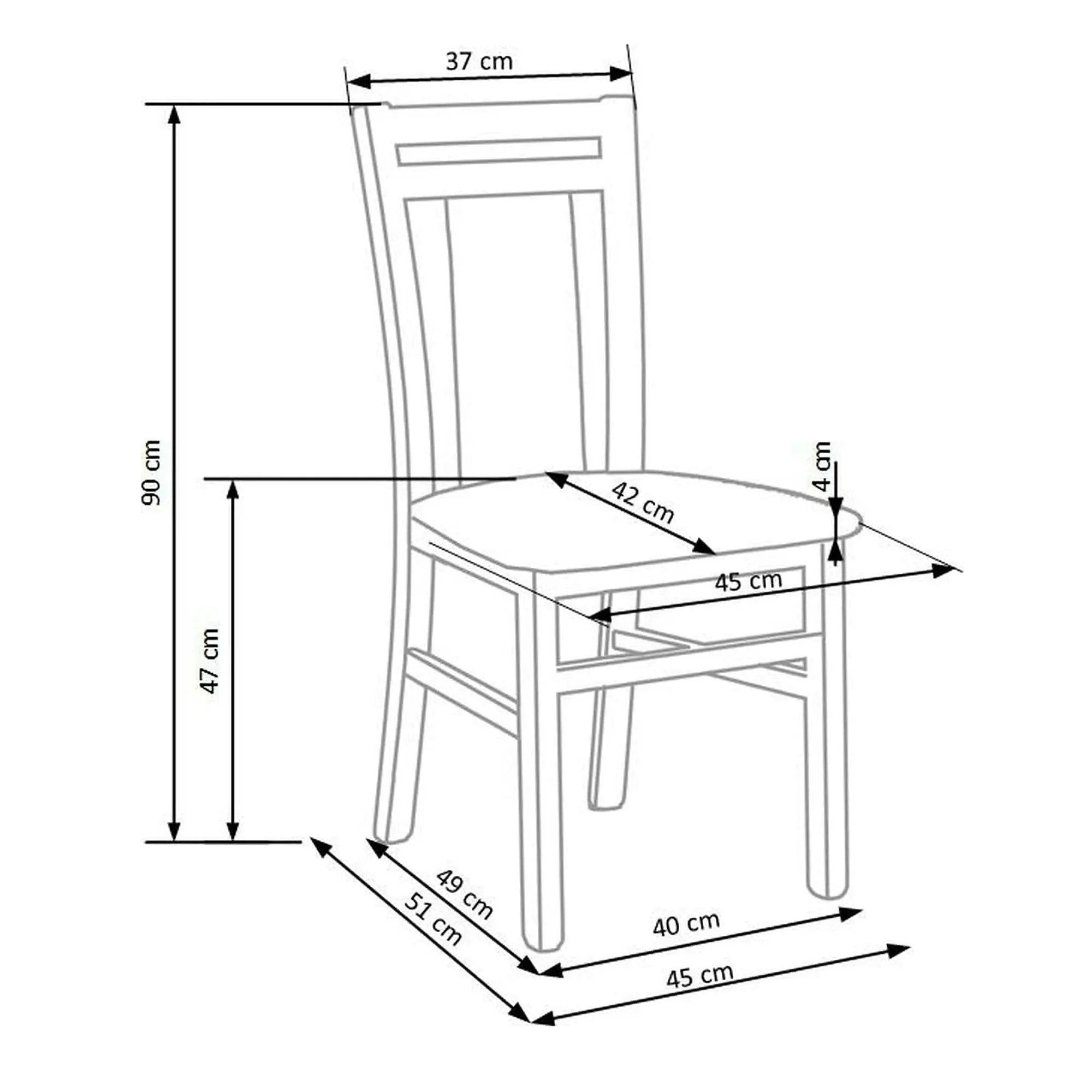 Scaun HUBERT 8, bej/alb, stofa clasica/lemn de fag, 45x51x90 cm