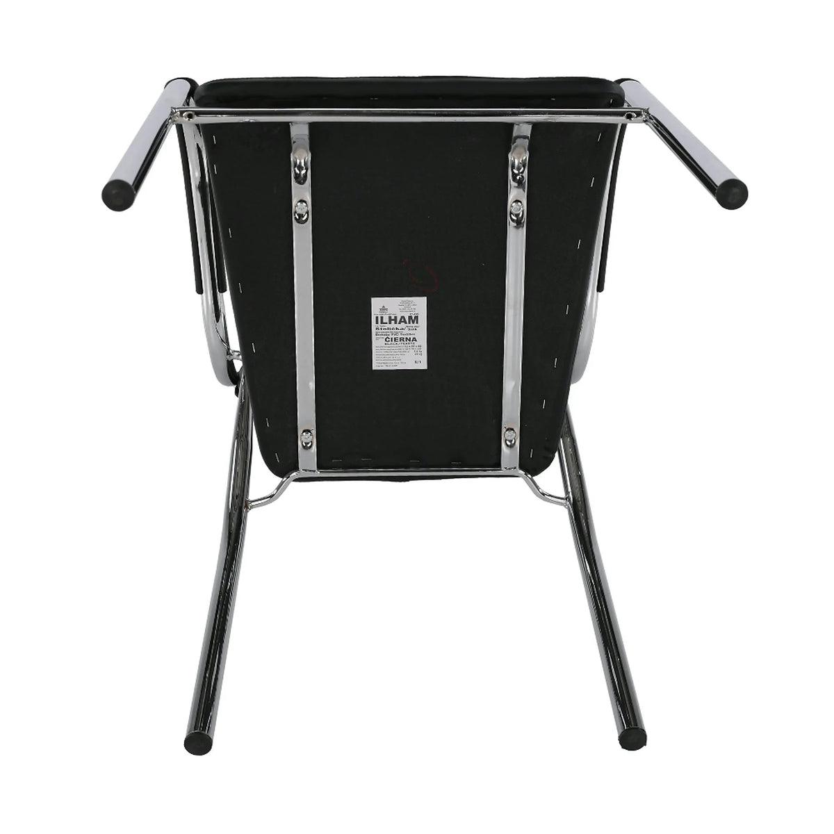 Scaun ILHAM, negru/crom, piele ecologica/metal, 52x55x85 cm