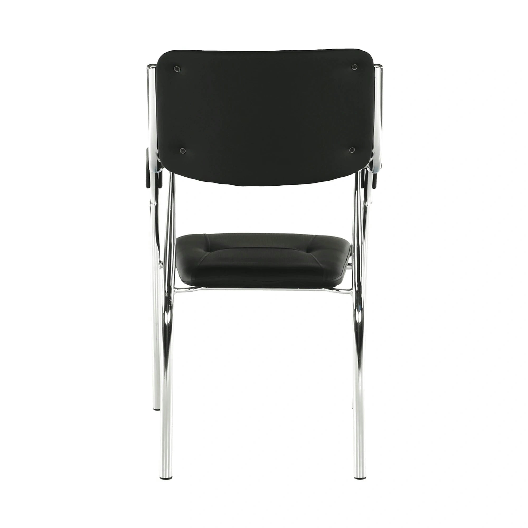 Scaun ILHAM, negru/crom, piele ecologica/metal, 52x55x85 cm