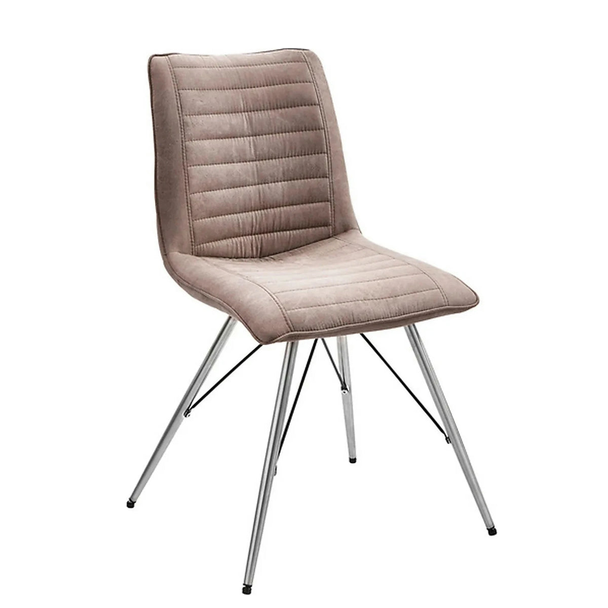 Scaun ILLY, bej/crom, stofa clasica/metal, 54x60x89 cm