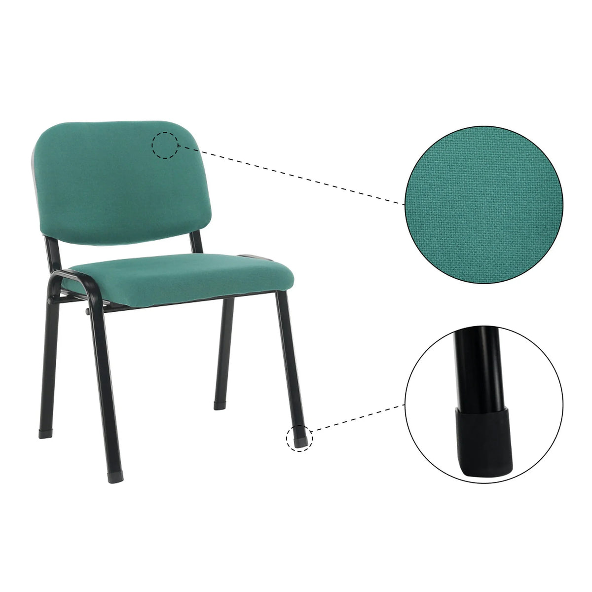 Scaun ISO 2, verde/negru, stofa, 53x55x82 cm