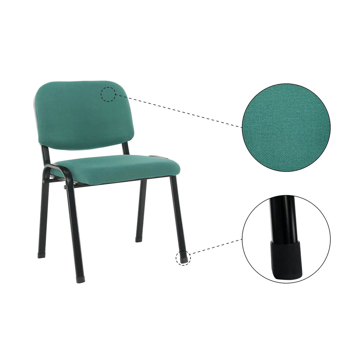 Scaun ISO 2, verde/negru, stofa, 53x55x82 cm