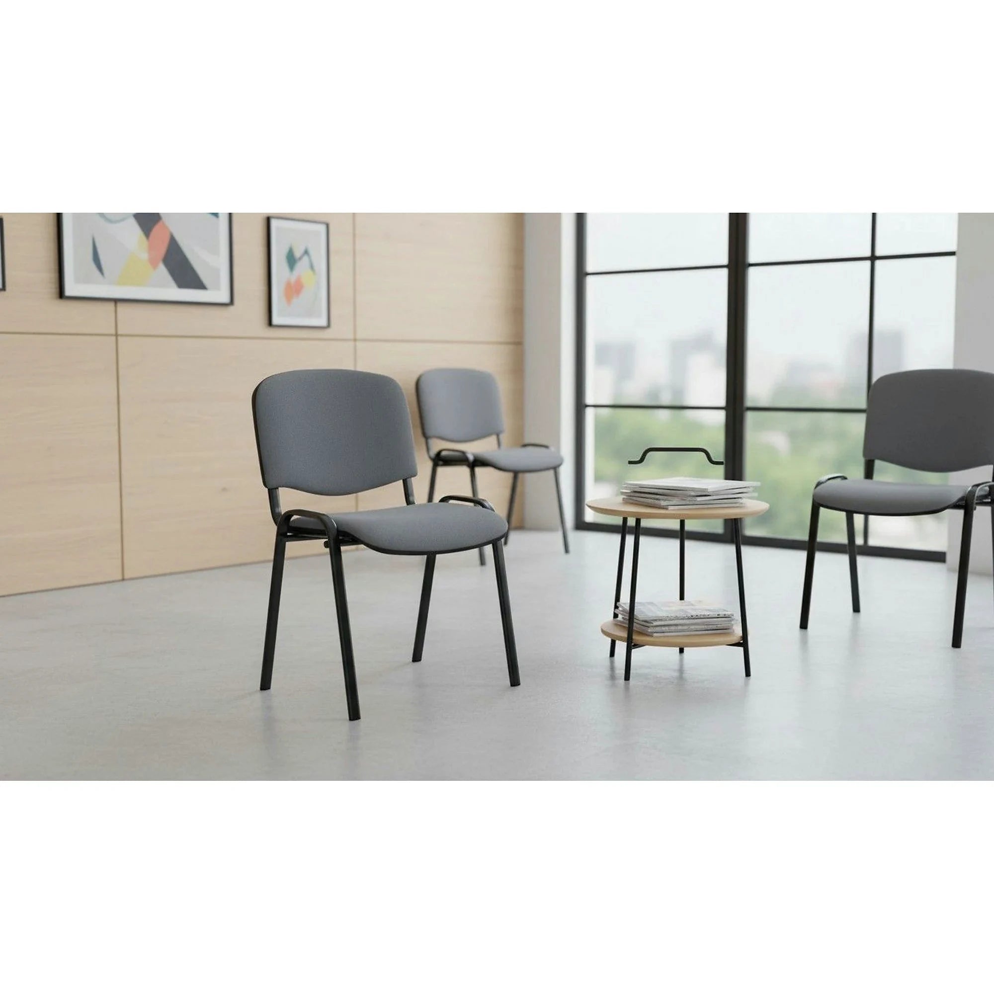 Scaun ISO, gri/negru, stofa, 53x55x82 cm