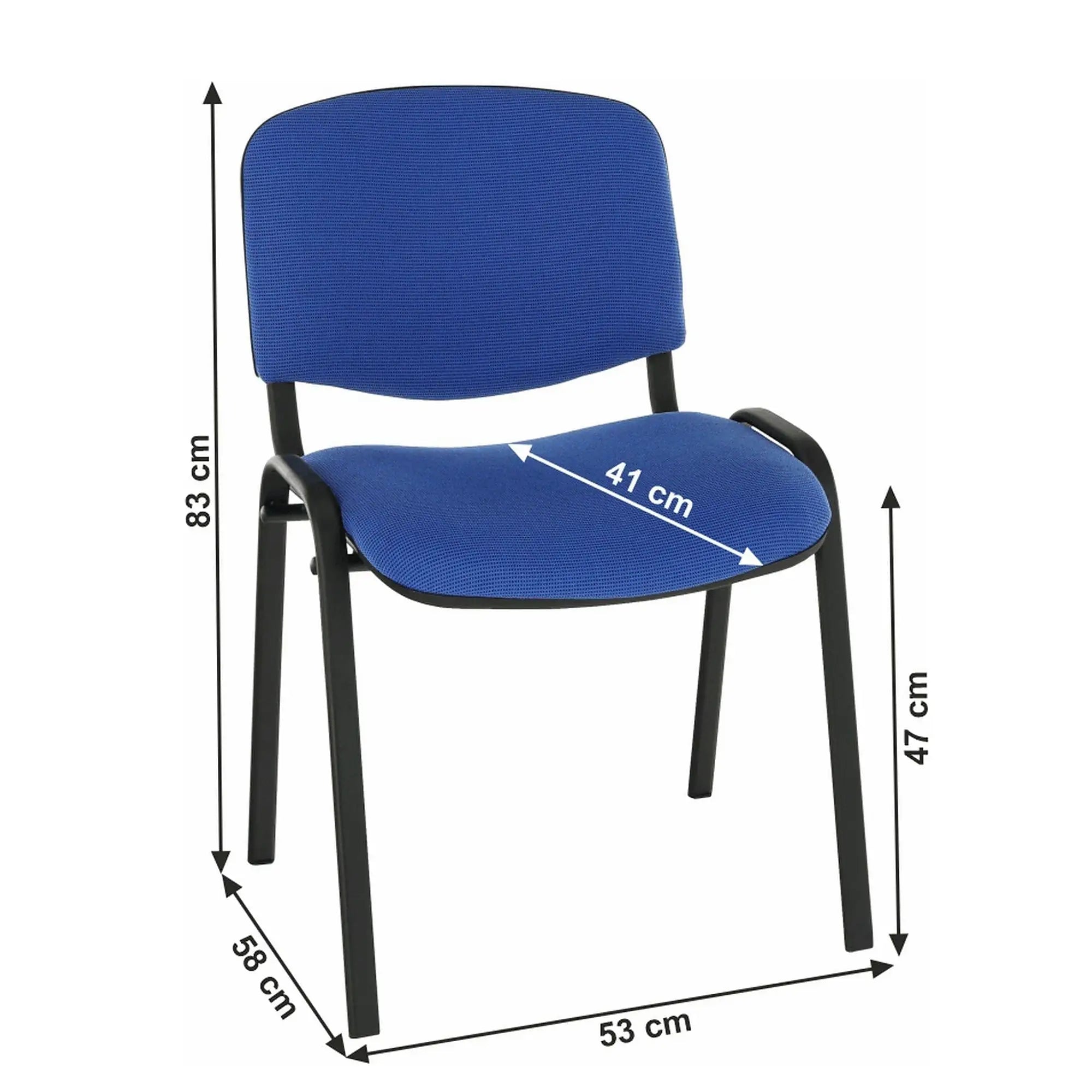 Scaun ISO NEW, albastru/negru, stofa clasica/metal, 53x58x83 cm