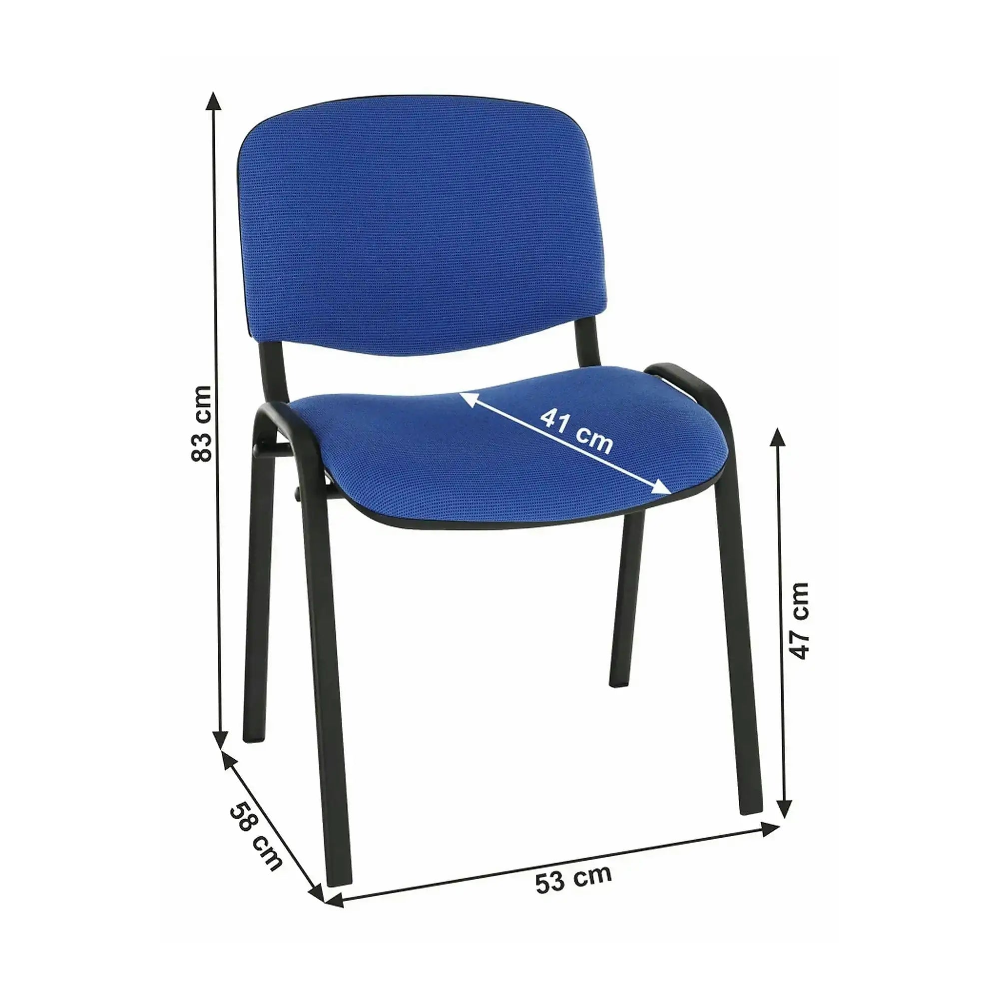 Scaun ISO NEW, albastru/negru, stofa clasica/metal, 53x58x83 cm