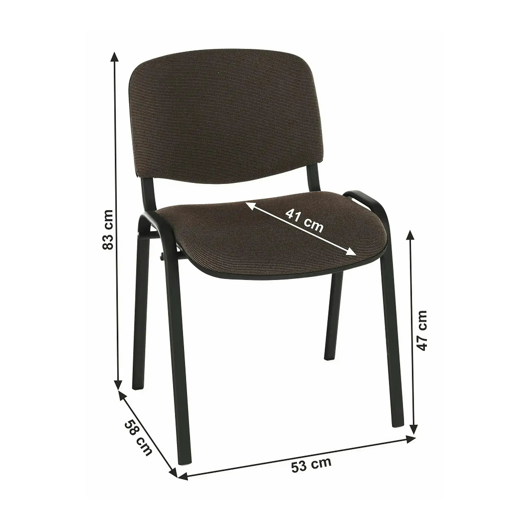 Scaun ISO NEW, maro inchis/negru, stofa clasica/metal, 53x58x83 cm