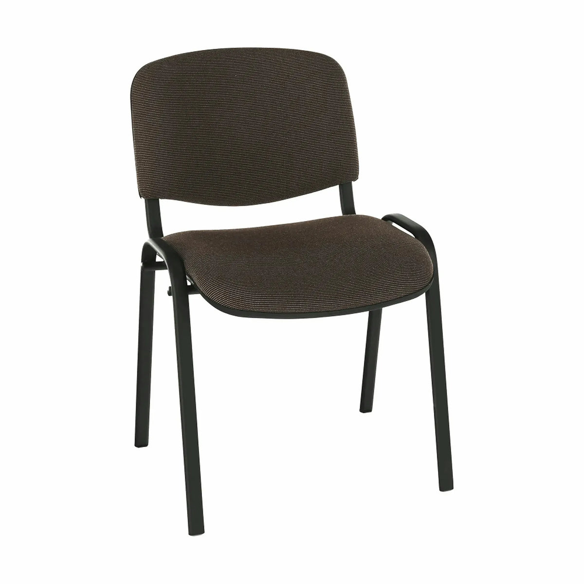 Scaun ISO NEW, maro inchis/negru, stofa clasica/metal, 53x58x83 cm