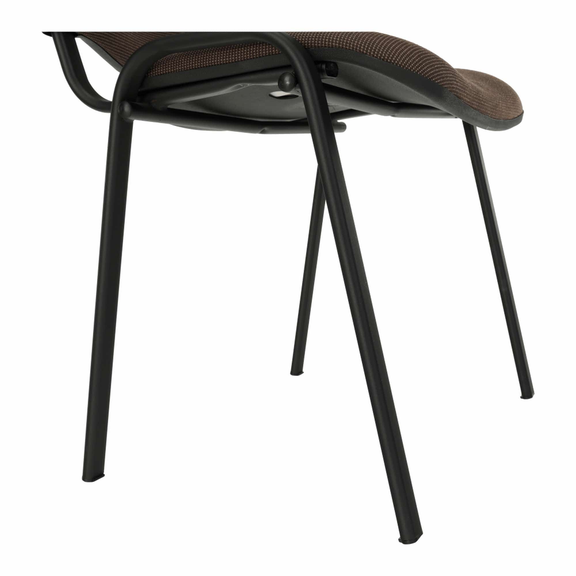 Scaun ISO NEW, maro inchis/negru, stofa clasica/metal, 53x58x83 cm
