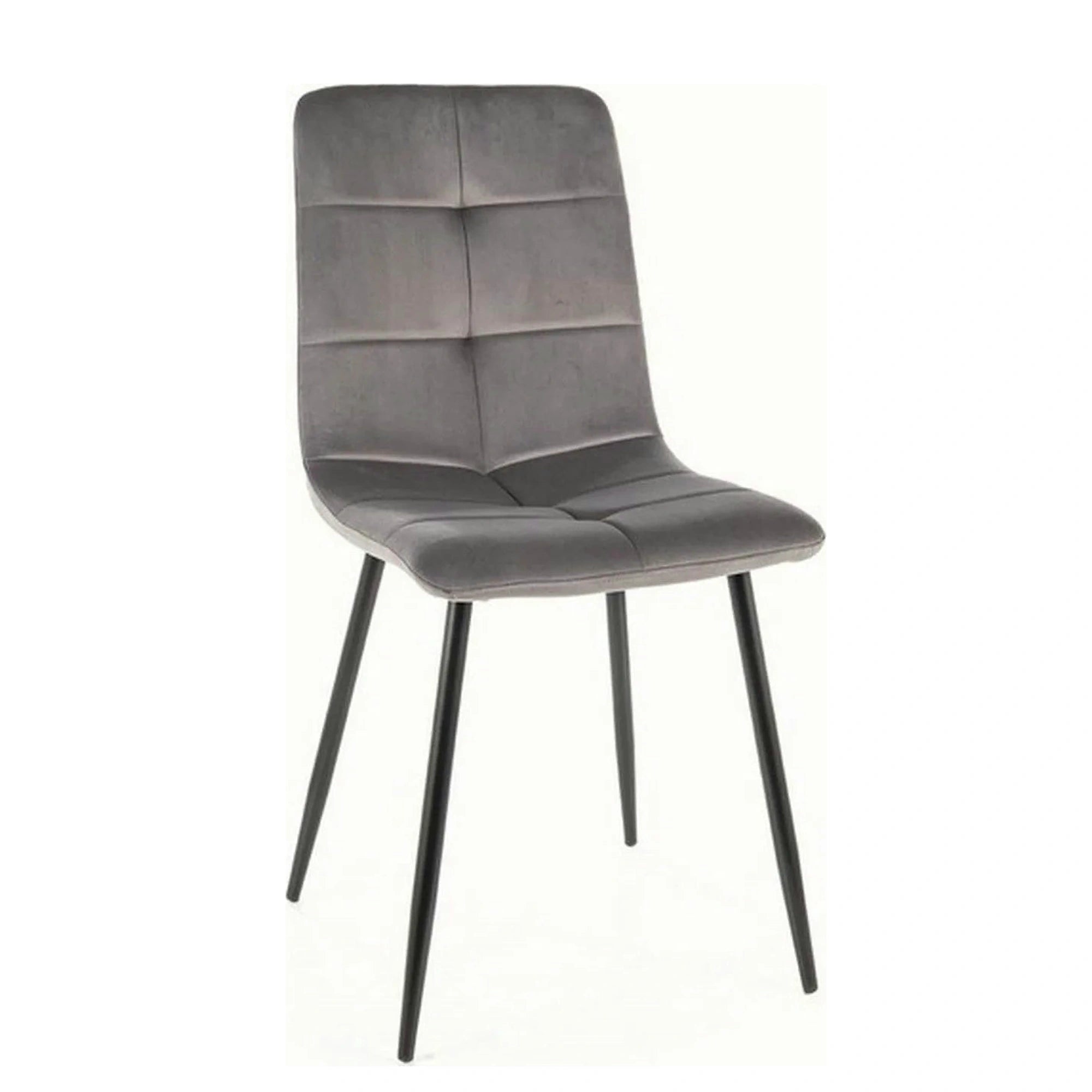 Scaun IVO, gri/negru, stofa catifelata/metal, 45x39x91 cm