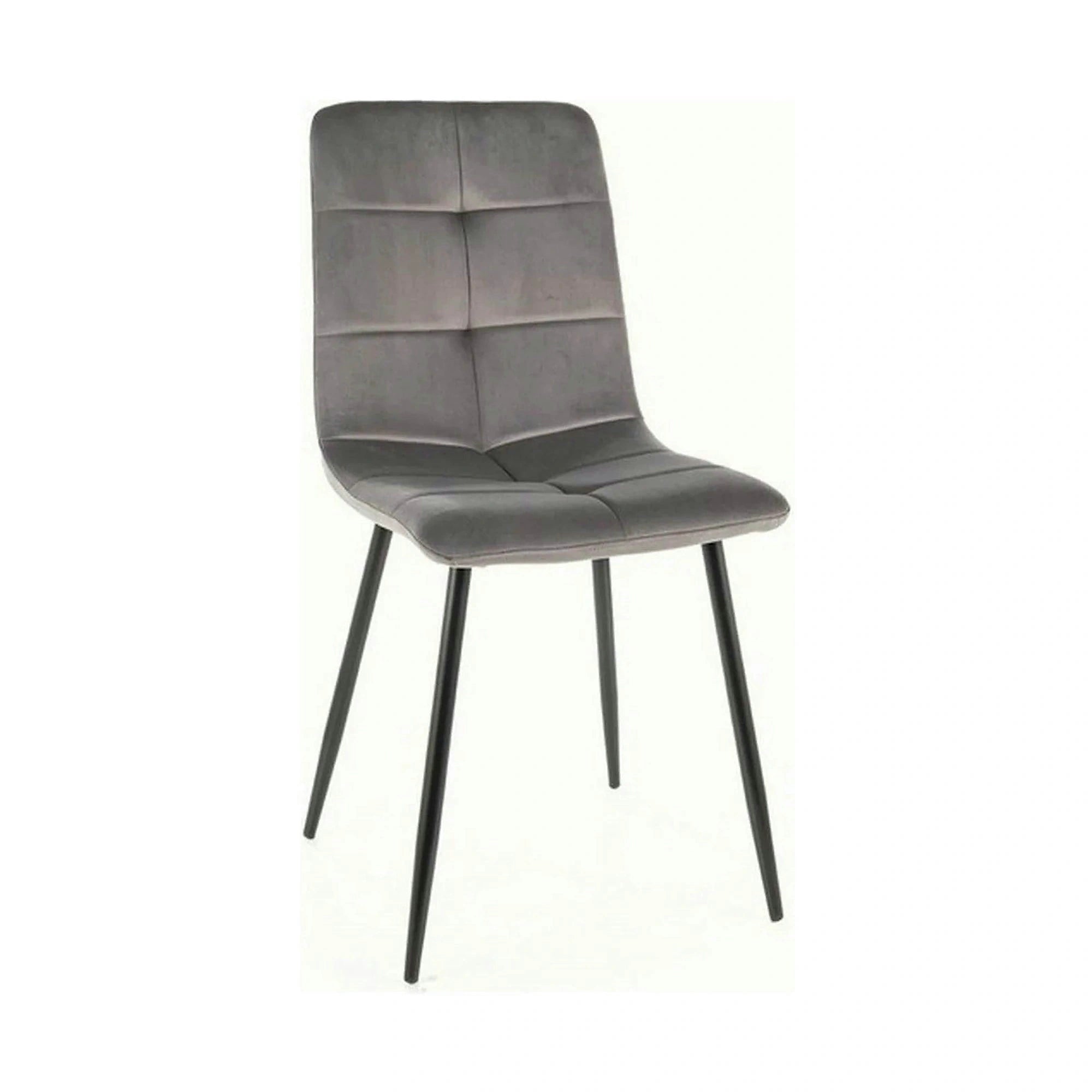 Scaun IVO, gri/negru, stofa catifelata/metal, 45x39x91 cm