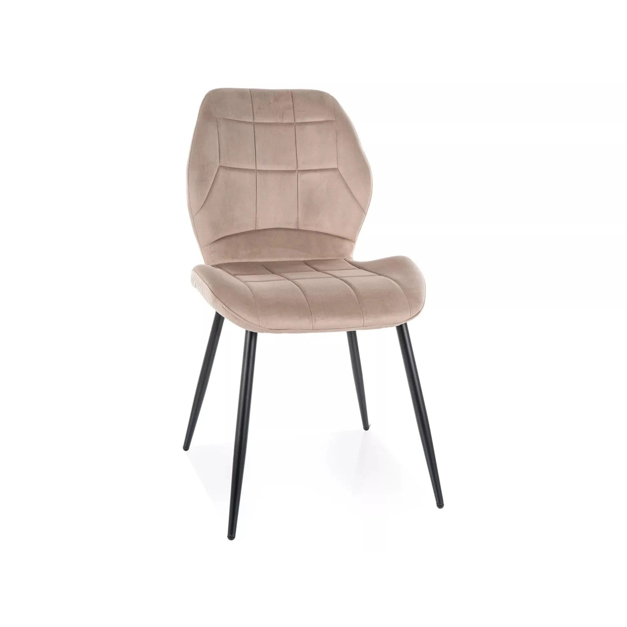 Scaun JAKE, bej inchis - Bluvel 40/negru, stofa catifelata/metal, 48x56x86 cm