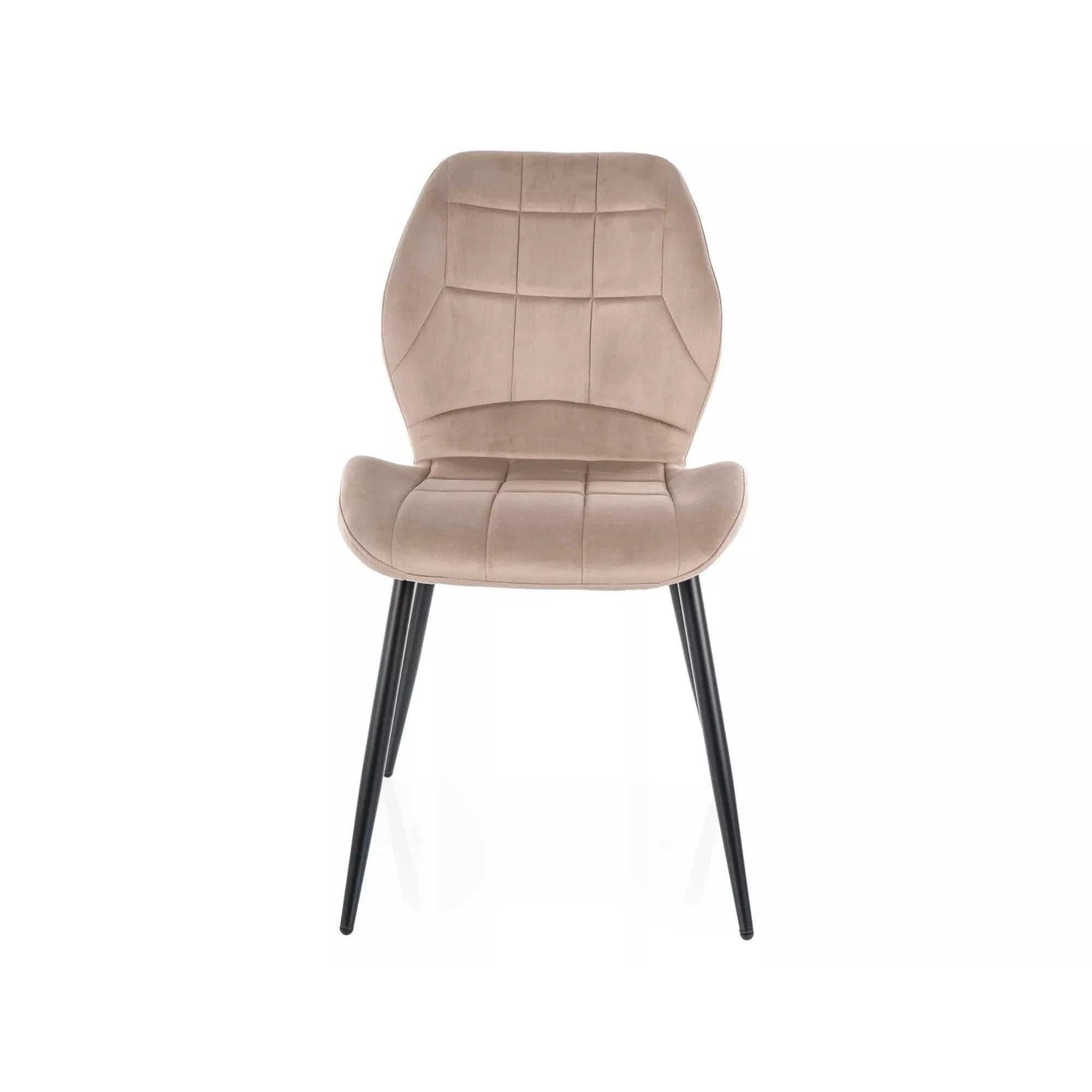 Scaun JAKE, bej inchis - Bluvel 40/negru, stofa catifelata/metal, 48x56x86 cm