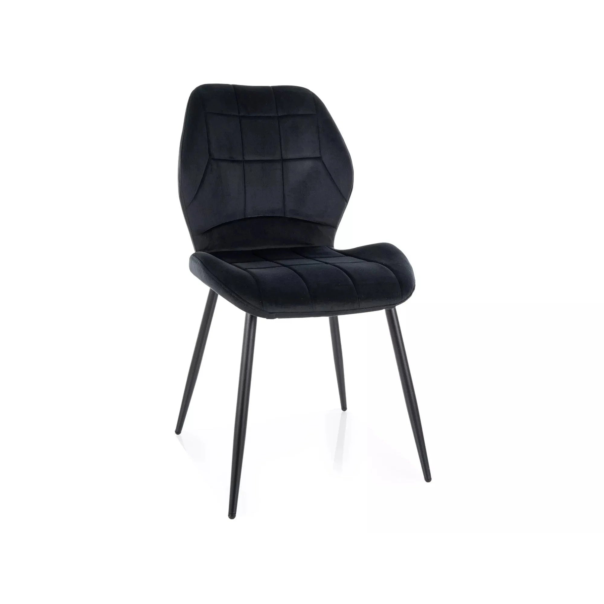 Scaun JAKE, negru - Bluvel 19, stofa catifelata/metal, 48x56x86 cm