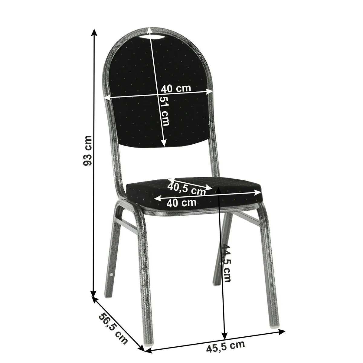 Scaun JEFF 3 NEW, negru/gri, tesatura/metal, 46x57x93 cm