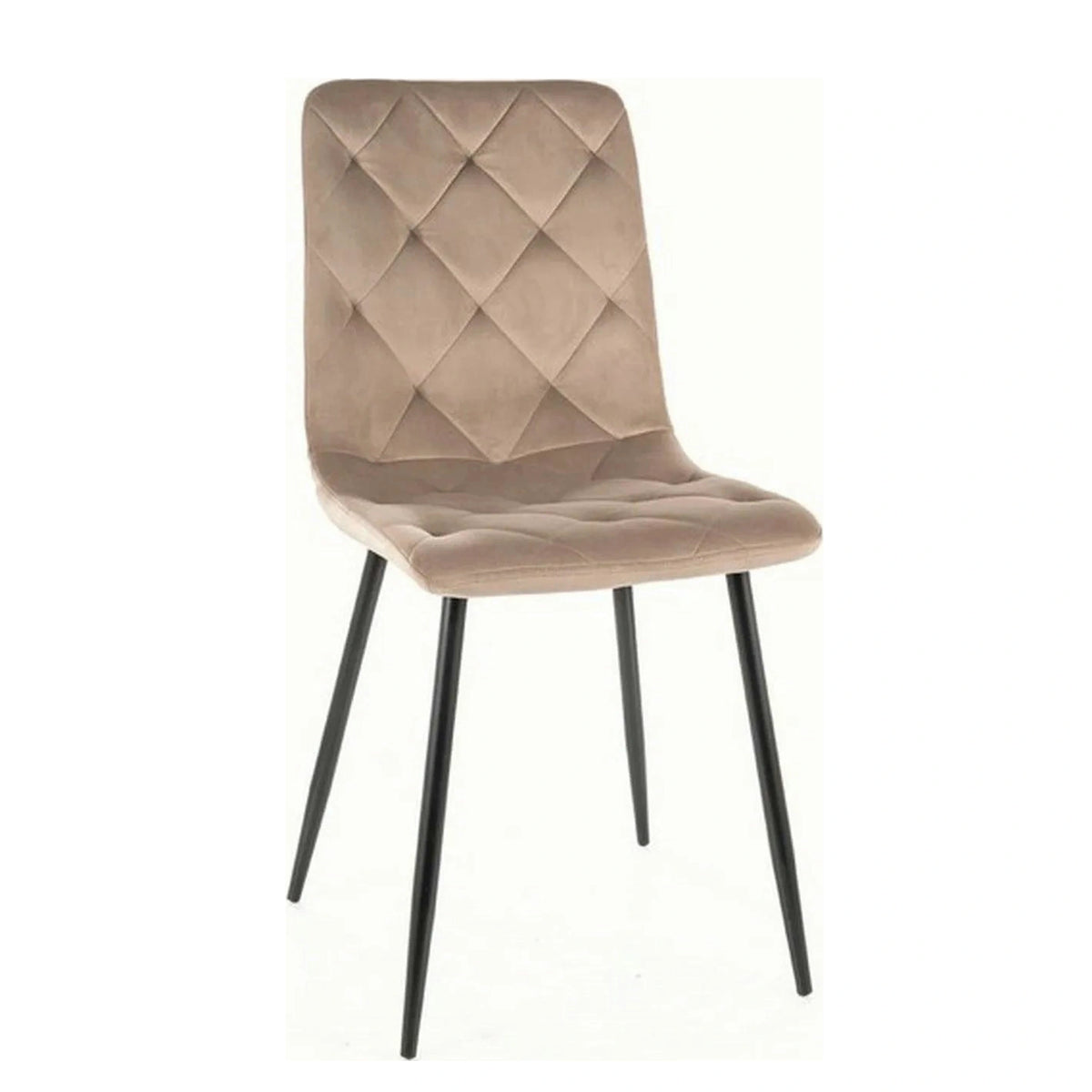 Scaun JERRY, bej/negru, stofa clasica/metal, 45x39x91 cm